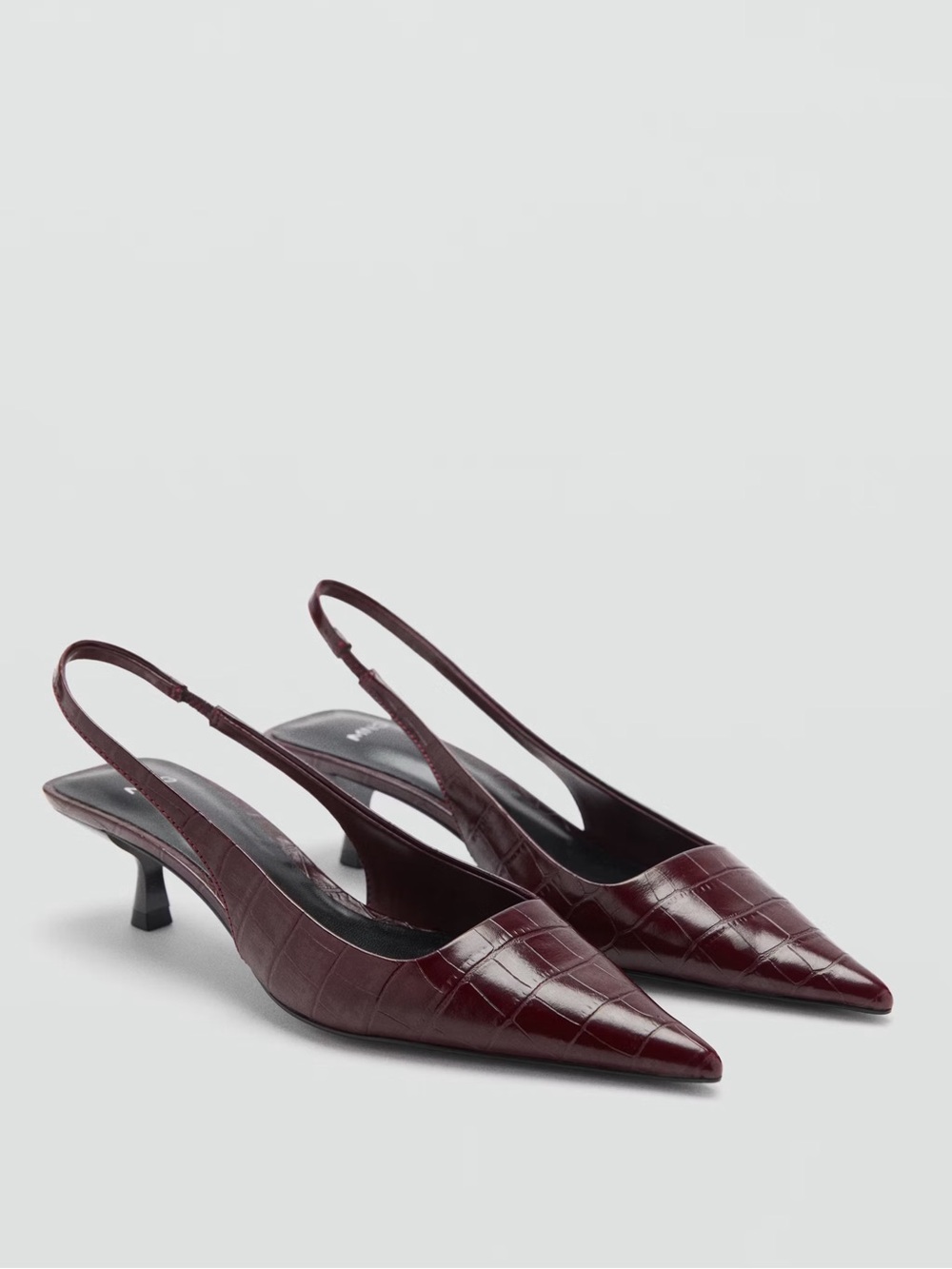 mango | croc kitten heels